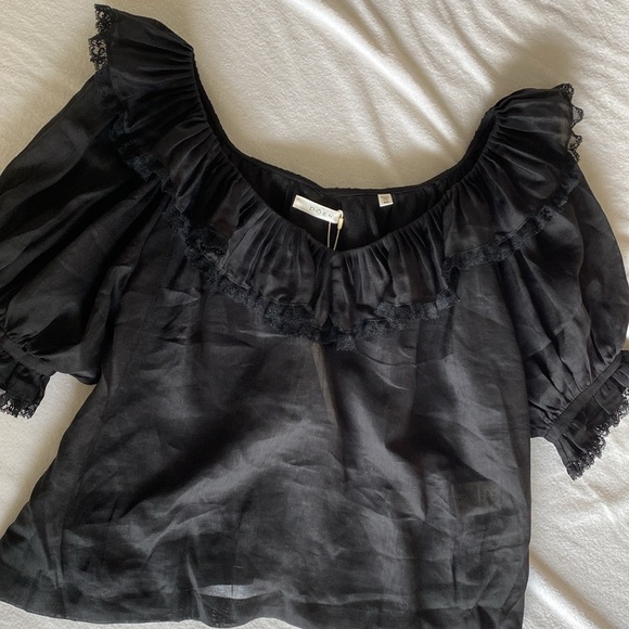 NWT Doen ramie ruffle blouse - Picture 5 of 5